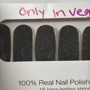 NWT Color Street "Only In Vegas" Black Glitter Nail Strips